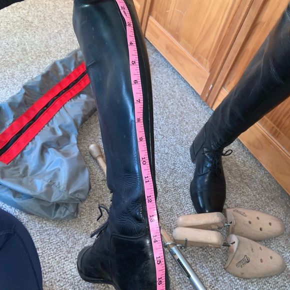 VOGEL pull on field boots custom but equivalent to 7 regular calf BLACK LEATHER - Picture 7 of 9